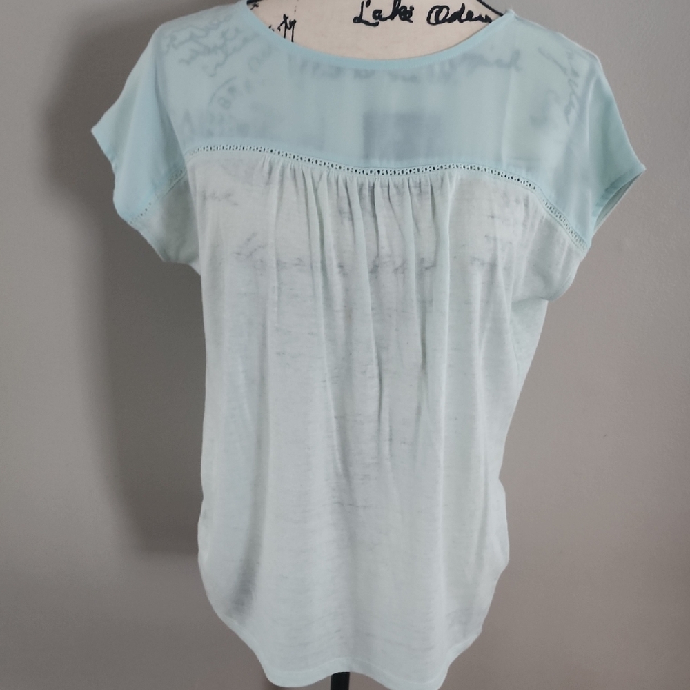 Banana Republic Soft Blue Sheer Top